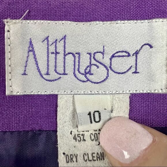 Vintage 90s Althuser Grape/Violet Geometric Shape Embroidered Funky Blazer M - Picture 13 of 13